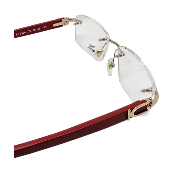 Porta Romana Red WOOD Eyeglasses with Case - Picture 8 of 8